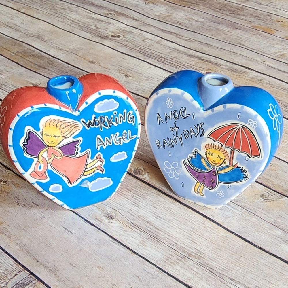 Circle of Friend by auti Ceramic Vase Hearts Shape Set